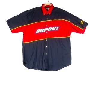 Winners Circle Jeff Gordon 24 DuPont NASCAR Racing Pit Shirt Mens XXL‎ Navy Red
